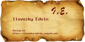 Ilovszky Edvin névjegykártya